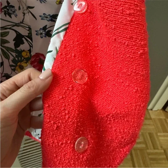 L'AGENCE Women's Vibrant Pink Textured Blazer - Picture 6 of 8